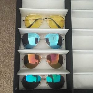 4 aviator style sunglasses